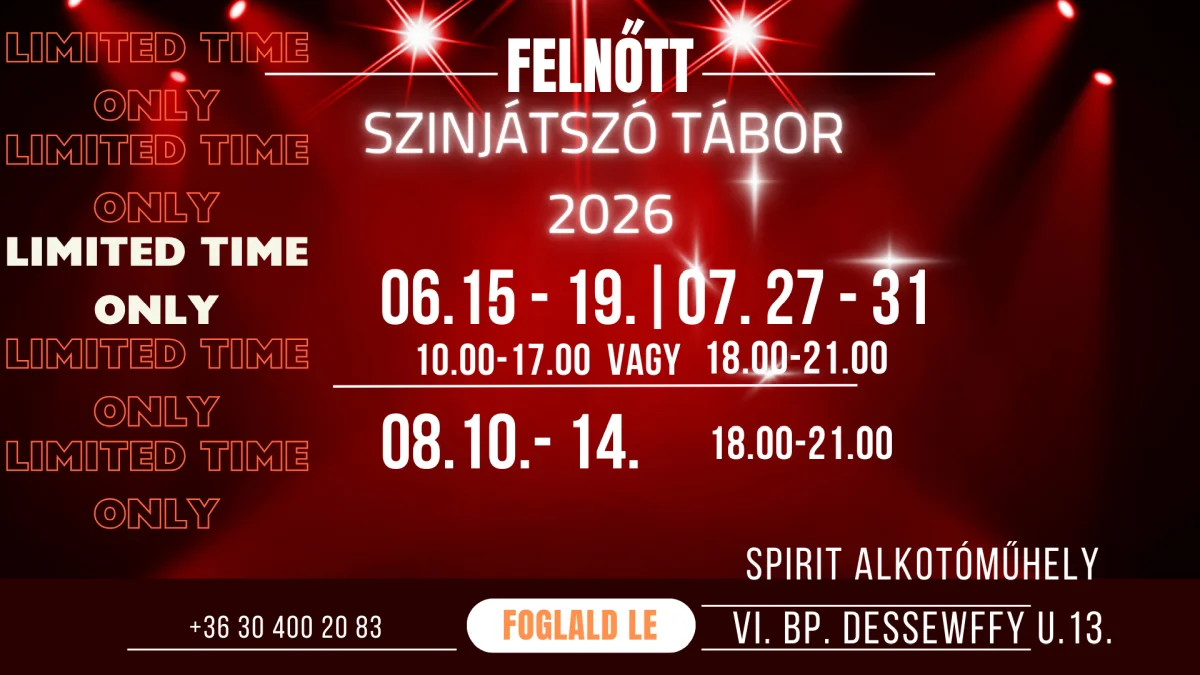 Spirit műhely nyári színjátszó és önismereti tábor Budapesten