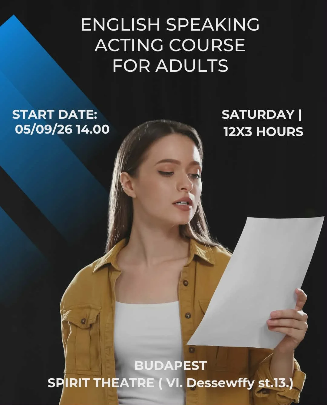 english acting course Budapest ticket