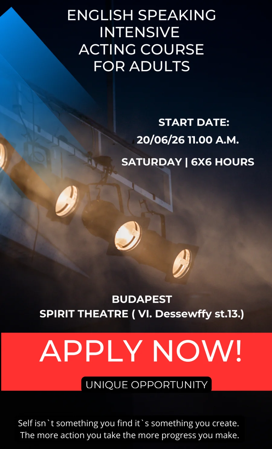 english speaking acting course for adults in Budapest english speaking acting course for adults in Budapest
